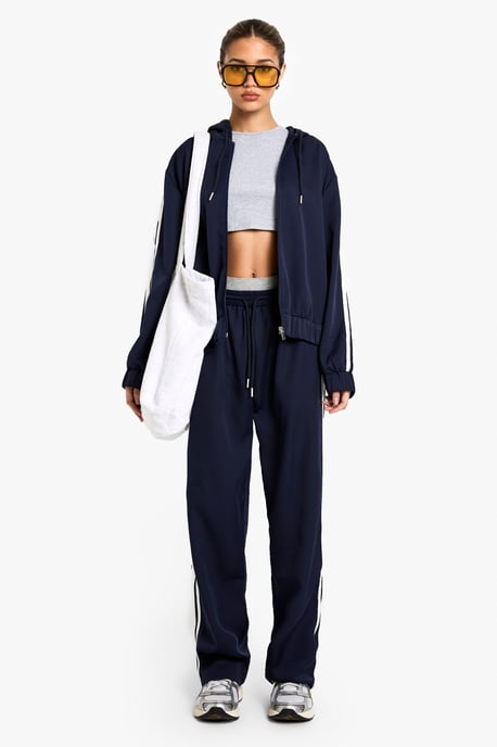 Side Stripe Woven Zip Through Tracksuit Top