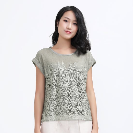 Lace and tulle T-shirt - Image 1