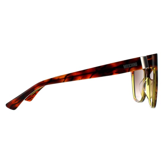 Gafas de sol cuadradas de mujer Moschino Havana amarillas y marrones con degradado - Image 4