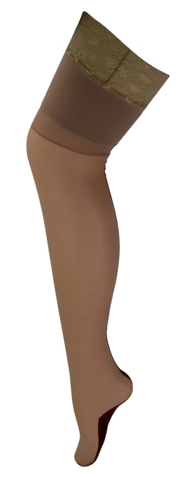 Medias con costuras transparentes para mujer | Sock Snob | Brillantes | Costura trasera | Talle alto - Nude / Negro - Image 1