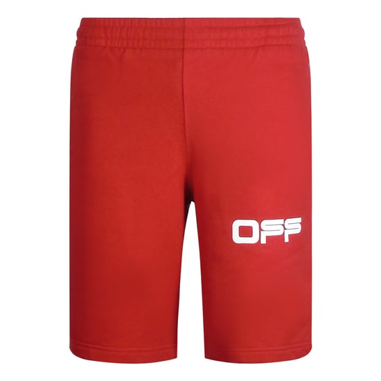 Off-White Airport Tape Design Red Sweat Shorts