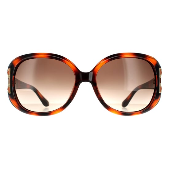 Salvatore Ferragamo Oval Womens Tortoise Brown Gradient Sunglasses