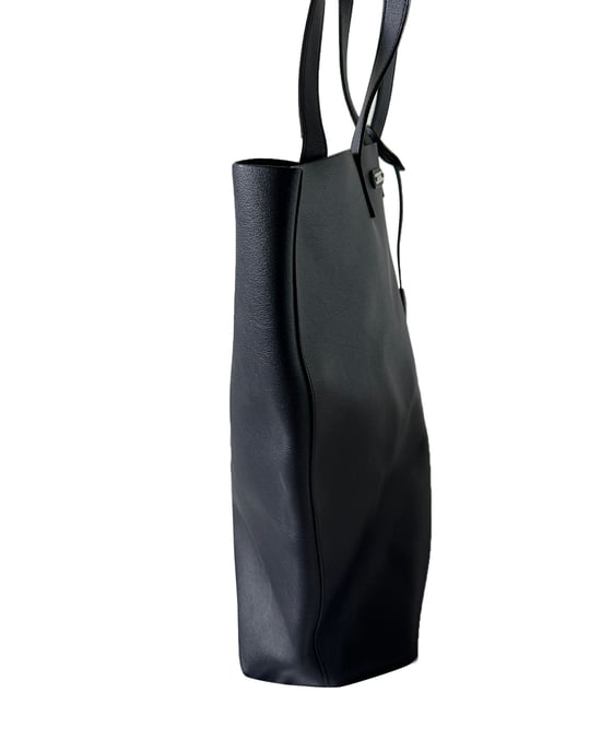 Saint Laurent Bold Shopping Tote Bag in Black Calfskin Leather - Image 3
