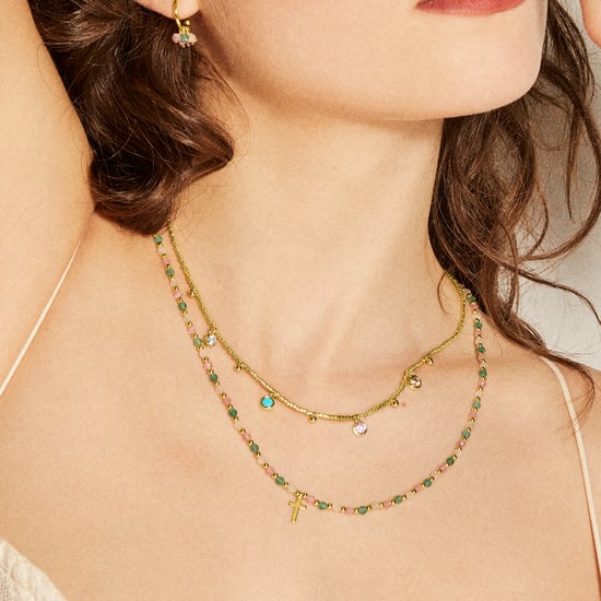 Collar Luxenter de Plata de Ley 925 con Cristal Multicolor acabado en oro amarillo de 18K - Liwa - Image 3