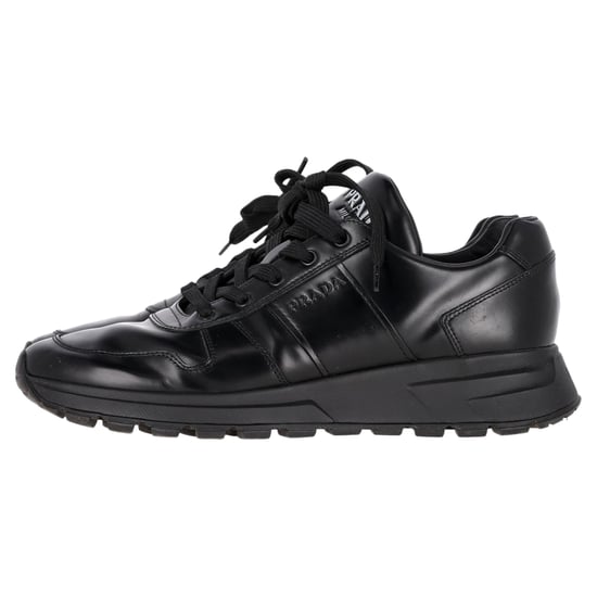 Prada Prax 01 Lace-Up Low-Top Sneakers in Black Calfskin Leather - Image 5