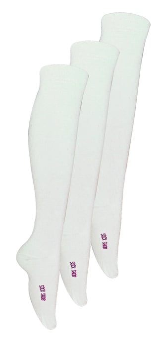 3 Pares Multipack Calcetines de Bambú hasta la Rodilla para Niñas - Blanco - Image 1