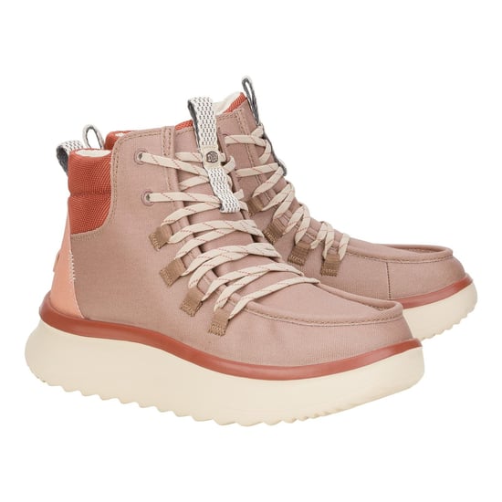 HEYDUDE Wendy Peak Apres PU Coated Canvas Women's Desert Brown Boots - Image 1
