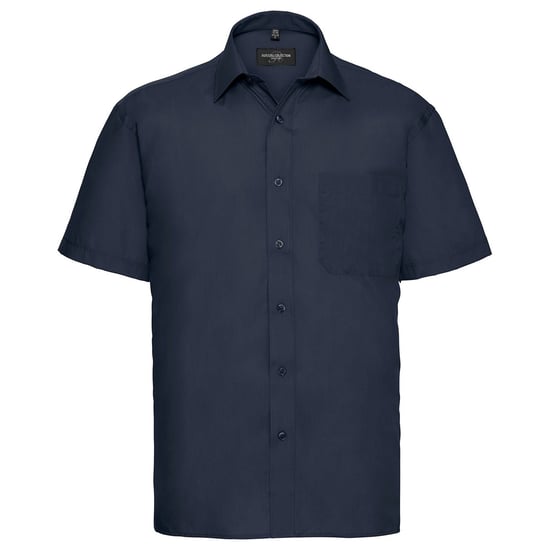 Russell Collection Mens Poplin Easy-Care Short-Sleeved Shirt (French Navy) - Image 1