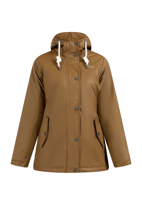 ICEBOUND Rain jacket with teddy lining women dark sand - Image 1