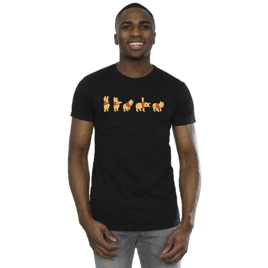 Disney Mens Winnie The Pooh Stretching T-Shirt (Black)