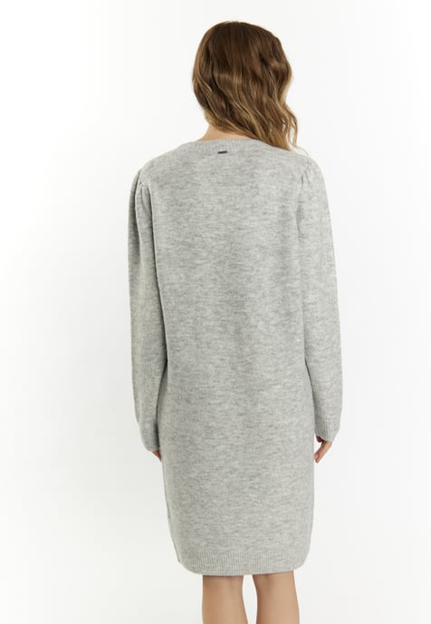 Dreimaster knitted dress women light grey melange - Image 4