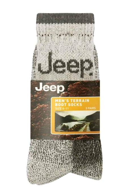 Hombres 3 Pares Jeep Terreno Suela Acolchada Caminata Senderismo Trabajo Calcetines - Image 2