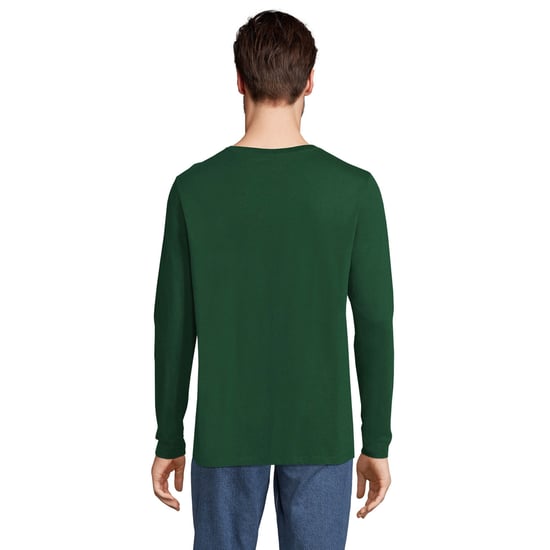 SOLS Mens Imperial Cotton Long-Sleeved T-Shirt (Bottle Green) - Image 2