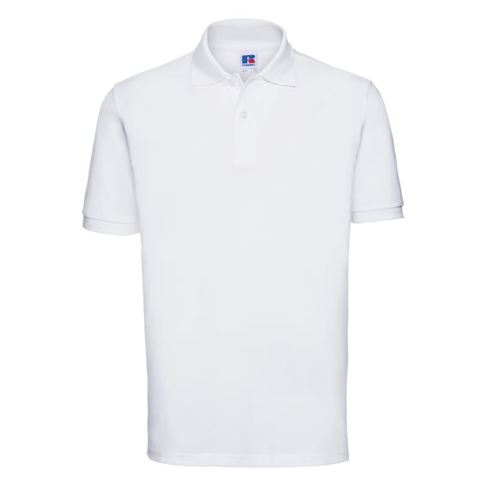 Russell Mens 100% Cotton Short Sleeve Polo Shirt (White) - Image 1