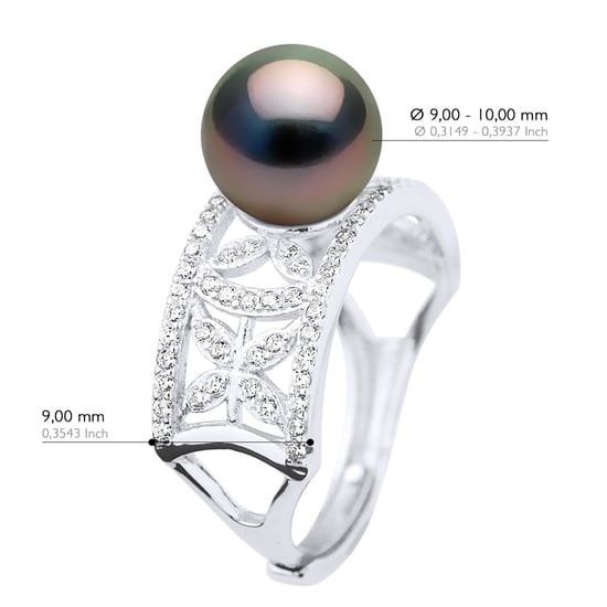 Ring Jewelry - Real Cultured Tahiti Pearl Round 9-10 mm - Image 2