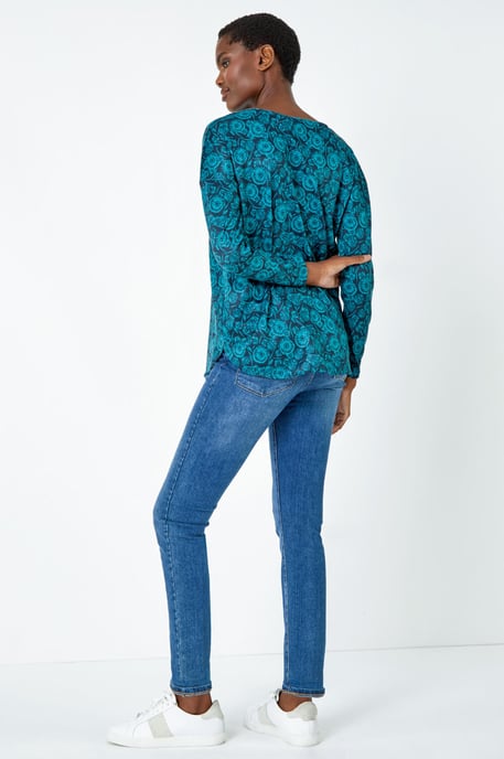 Floral Soft Stretch Jersey Top