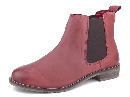 Frank James Aintree Soft Nubuck Leather Red Womens Chelsea Boots