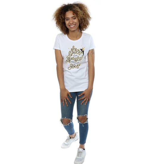 Disney Womens/Ladies Tinkerbell Stars Cotton T-Shirt (White)