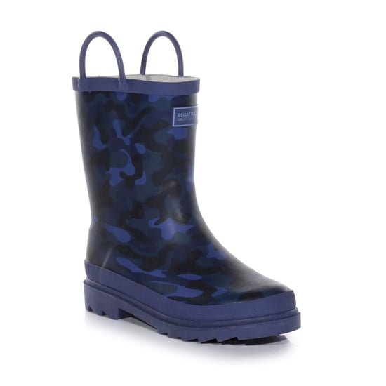 Regatta Childrens/Kids Minnow Camo Wellington Boots (Dark Denim)