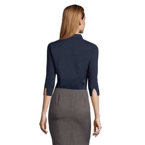 SOLS Womens/Ladies Stretch 3/4 Sleeve Blouse (Dark Blue) - Image 2