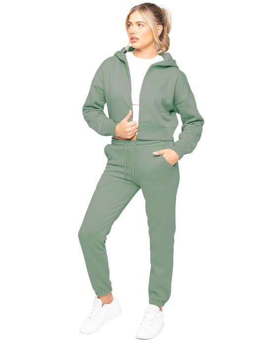 Enzo | Womens Crop Zip Hoodie - Image 4