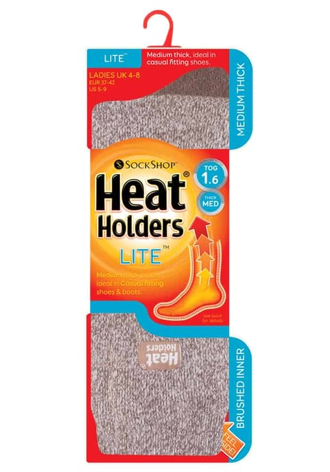 Heat Holders Lite - Calcetines térmicos de invierno para mujer en colores lisos - Marrón / Crema - Image 2