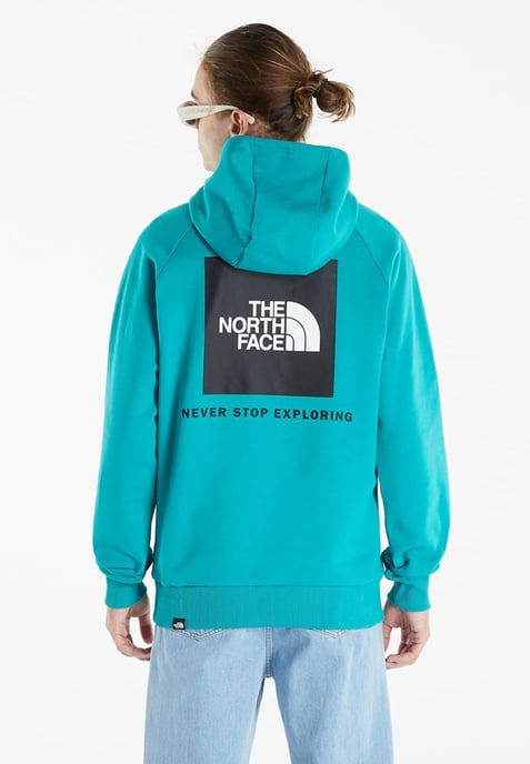Sudadera con capucha The North Face Mens Reglan Red Box en verde porcelana blanqueado - Image 2