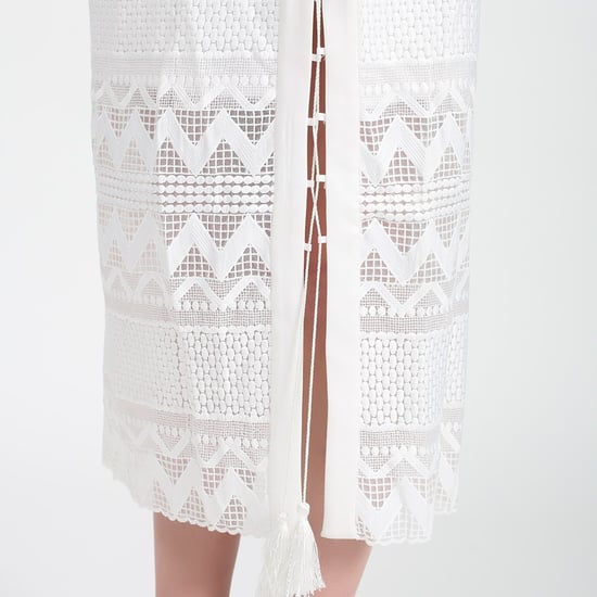 Geometrical Lace Midi Skirt - Image 3
