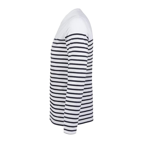 SOLS Mens Matelot Striped Long-Sleeved T-Shirt (White/Navy) - Image 4