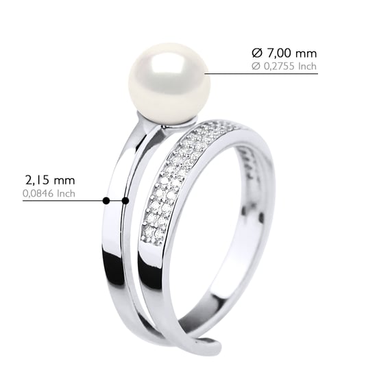 Ring Jewelry - Real Cultured Freshwater Pearl Round 8-9 mm - Image 2