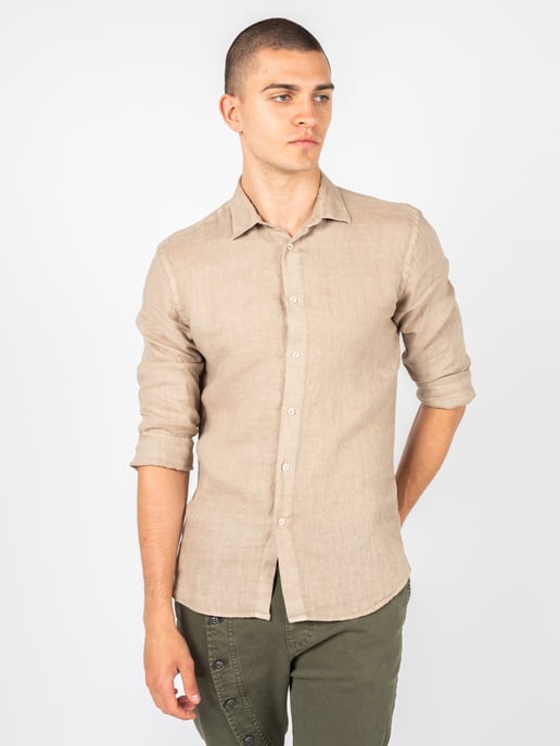 Camisa Xagon Man Lino Hombre Beige - Image 4