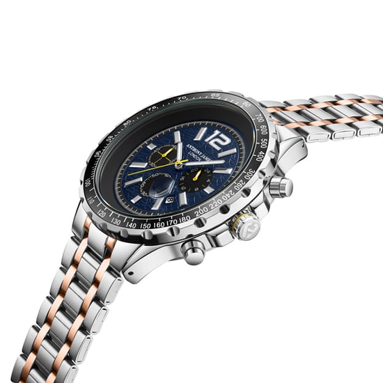Hand Assembled Anthony James Limited Edition Chronograph Racer Blue Watch