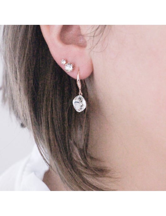 Pendientes Tiffy Hook - Oro rosa y cristal - Image 2
