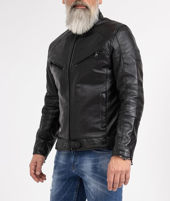 Rock Creek Lederjacke Schwarz