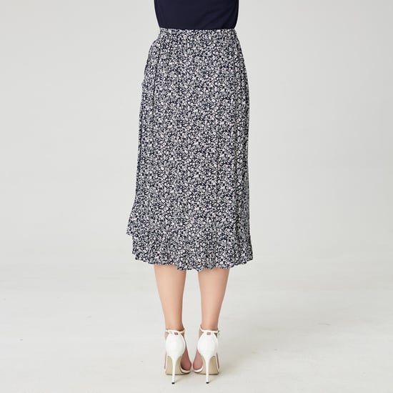 Cross-ruffles and floral print skirt - Image 5