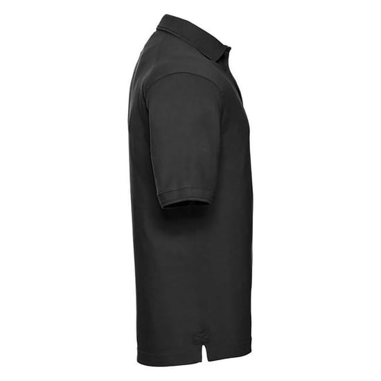 Russell Mens Ripple Collar & Cuff Short Sleeve Polo Shirt (Black) - Image 2