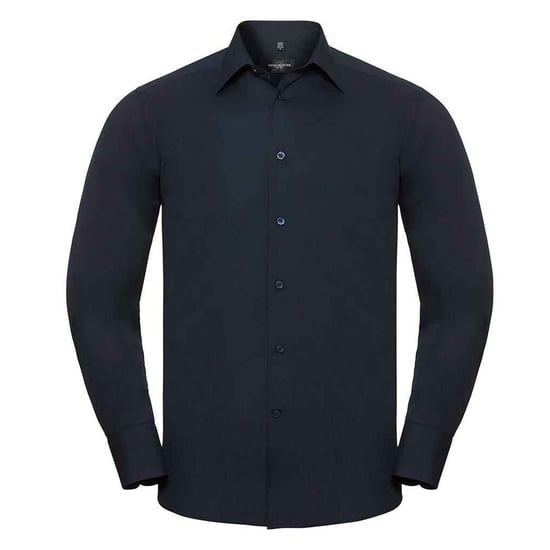 Russell Collection Mens Poplin Tailored Long-Sleeved Shirt (French Navy) - Image 1