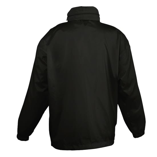 SOLS Kids Unisex Surf Windbreaker Jacket (Water Resistant And Windproof) (Black) - Image 2
