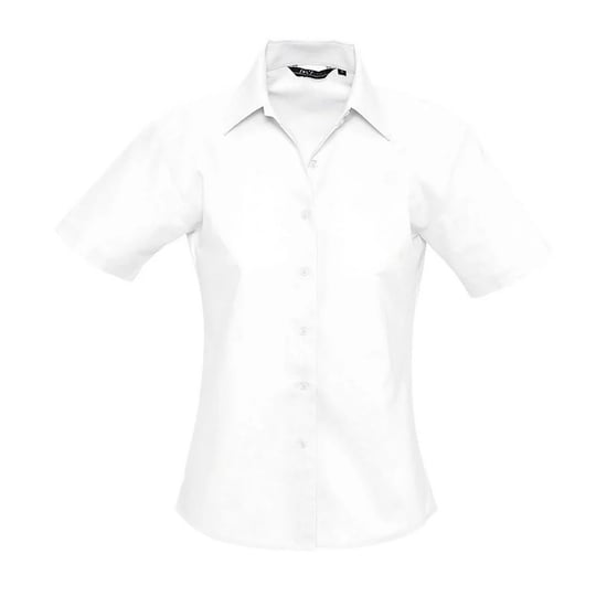 SOLS Womens/Ladies Elite Oxford Short-Sleeved Business Blouse (White) - Image 1