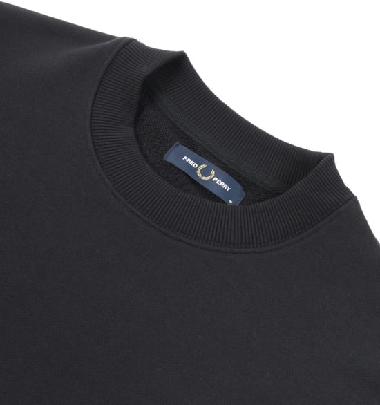 Men's Fred Perry Crew Neck Sweatshirt in Black - Image 3