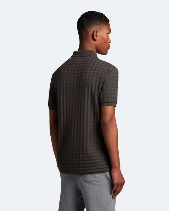 Polo de manga corta con rombos gris metalizado de Lyle & Scott - Image 3