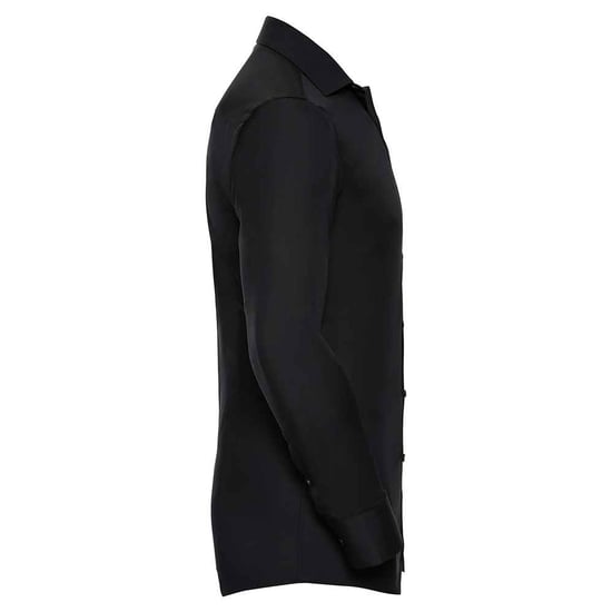 Russell Collection Mens Ultimate Stretch Slim Long-Sleeved Shirt (Black) - Image 3