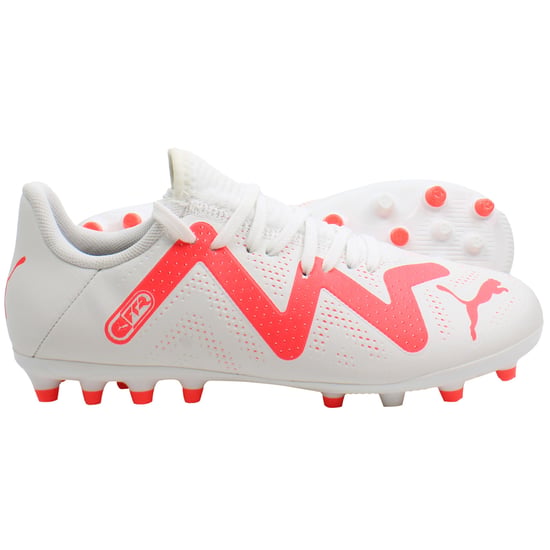 Zapatillas de fútbol para niños Puma Future Play MG Jr en color blanco - Image 3