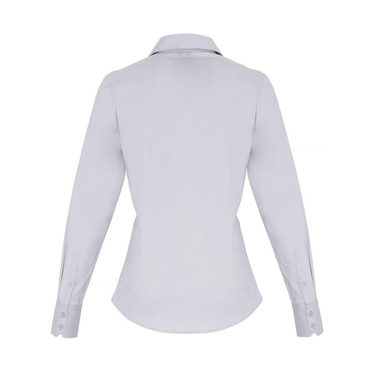 Premier Womens/Ladies Poplin Stretch Long-Sleeved Shirt (Silver) - Image 2