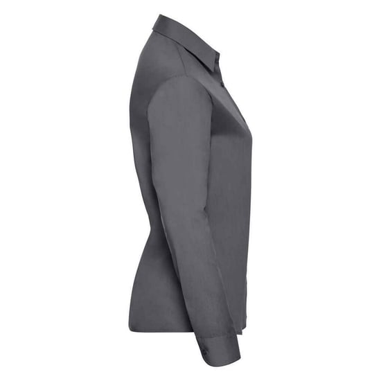 Russell Collection Womens/Ladies Poplin Easy-Care Long-Sleeved Formal Shirt (Convoy Grey) - Image 3