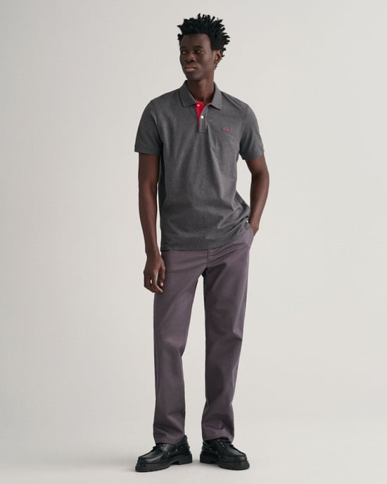 Gant Regular Fit Contrast Pique Rugger Polo Gris - Image 1