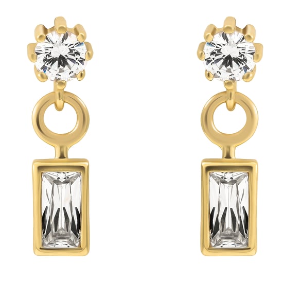 Orphelia 'Madelyn' Women's 925 Sterling Silver Drop Earrings - Gold ZO-7583/G - Image 1
