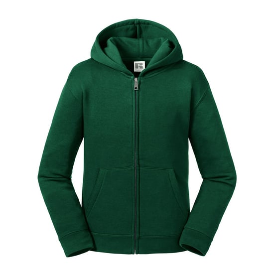Russell Kids/Childrens Authentic Zip Hooded Sweatshirt (Bottle Green) - Image 1