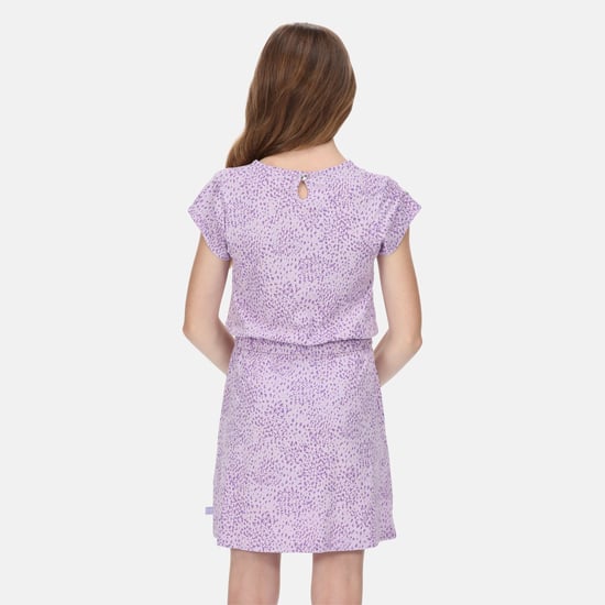 Regatta Childrens/Kids Catrinel Animal Print Casual Dress (Pastel Lilac)