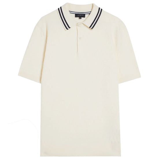 Ted Baker Mahana Mens Ecru Stitched Polo Shirt
